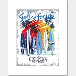 Surfing for lfe Posters and Art